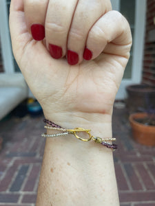 Wire Beaded Bracelet - Rhyolite Brown Focal