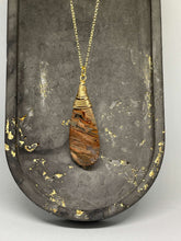 Load image into Gallery viewer, Necklace (Beaded) - Leopard Jasper Teardrops
