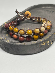 Knotted Bracelip - Mookaite Jasper & Brown