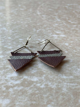 Load image into Gallery viewer, Upcycled Leather Earrings - Triangle Stacks
