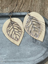 Load image into Gallery viewer, Upcycled Leather Earrings - Leave it
