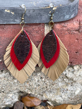 Load image into Gallery viewer, Upcycled Leather Earrings - Extroverted Introvert
