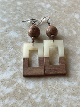 Load image into Gallery viewer, Beaded Wood and Resin Earrings - Wood and…
