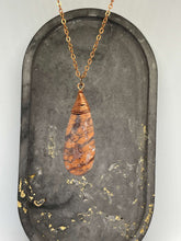 Load image into Gallery viewer, Necklace (Beaded) - Leopard Jasper Teardrops
